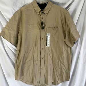 Eddie Bauer Men's Tan Button-Up Shirt Size XL